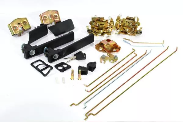 Замок двери  (в сборе, тяги, ручки) SHAANXI