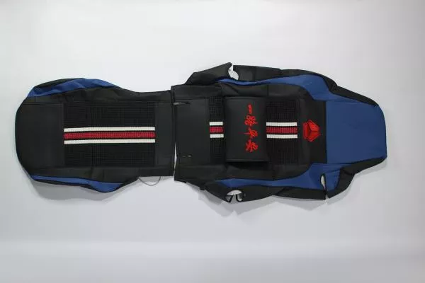 Чехлы на сиденья (кожаные сине-красная вставка) SITRAK, C7H.