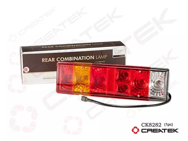 Фонарь (RR, Красный, Пластик) CREATEK, F2000, (CK8282)