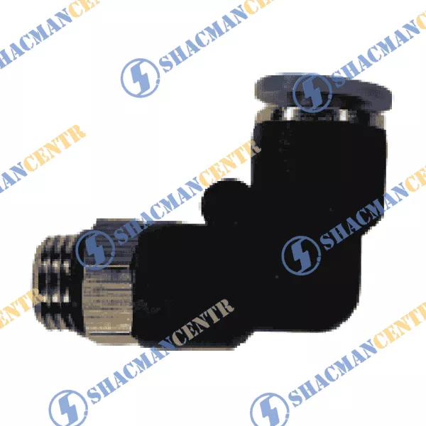 Фитинг угловой D6 (наружная резьба 10*1) (Синий, Пластик) HOWO