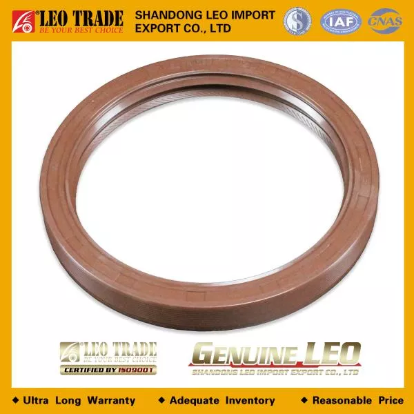 Сальник коленвала D115, H12, (Front, 95*115*12, резина с пружинкой) LEO TRADE, (LEO100127A)