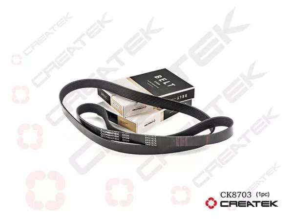 Ремень ручейковый (8PK1075 вентилятора) CREATEK, (CK8703, 612600020424)