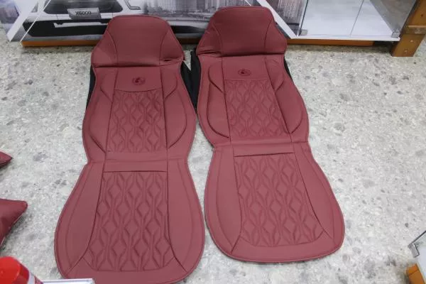 Чехлы на сиденья (Красный, Экокожа, с подушкой) SHAANXI, X5000