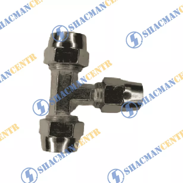 Фитинг стальной тройник D10 (Серебряный, Металл, гайка) HOWO для грузовиков *