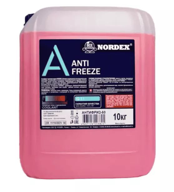 Антифриз  (Красный, 10кг -50°) NORDEX для грузовиков *
