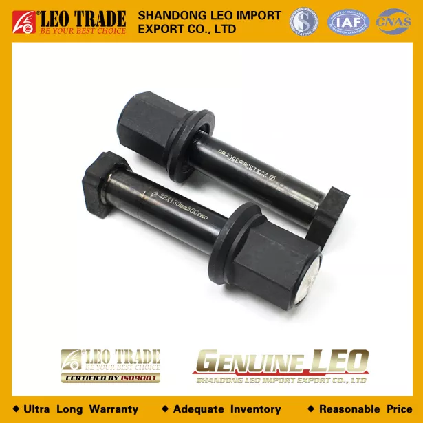 Шпилька колеса D22, L130, (Rear, без насечки, с пылезащитным колпачком) LEO TRADE, (LEO600029A) для грузовиков *