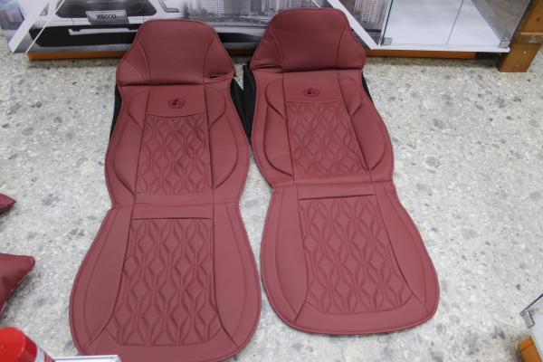 Чехлы на сиденья (Красный, Экокожа, с подушкой) SHAANXI, X5000