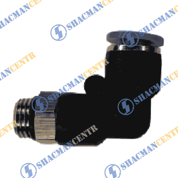 Фитинг угловой D6 (наружная резьба 10*1) (Синий, Пластик) HOWO