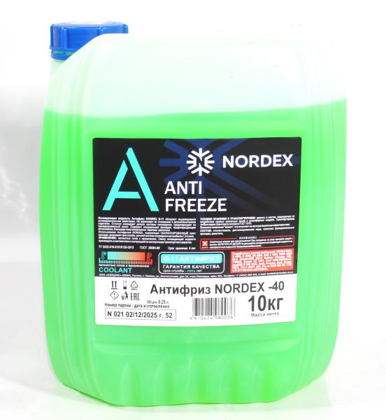 Антифриз  (Зеленый, 10кг -40°) NORDEX