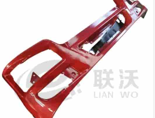 Бампер (Нижний, Красный, Металл) HOWO, A5 рестайлинг