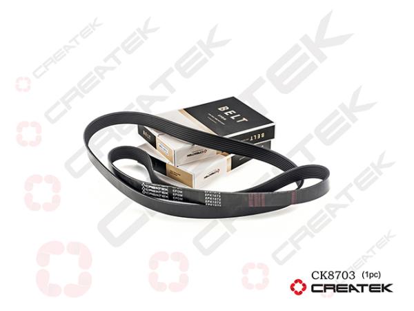 Ремень ручейковый (8PK1075 вентилятора) CREATEK, (CK8703, 612600020424)