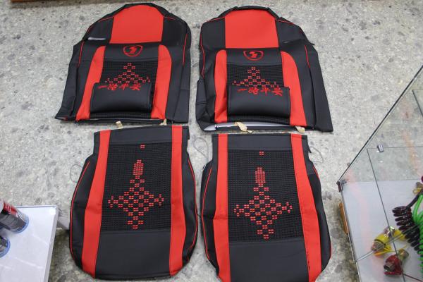 Чехлы на сиденья (кожаные,красная вставка) SHAANXI, X3000.