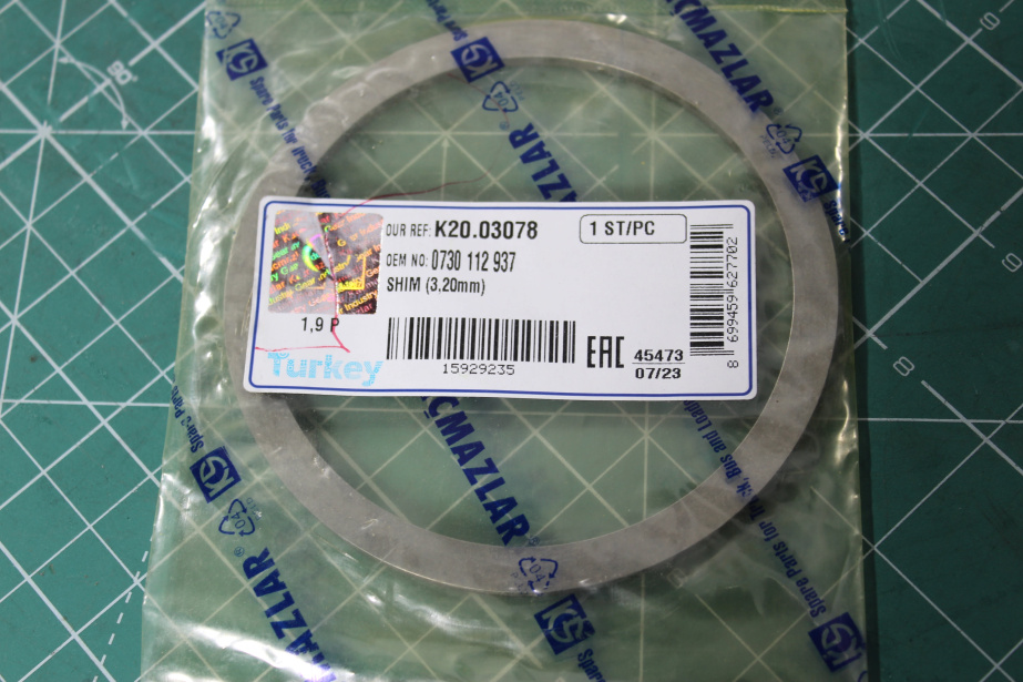 Шайба 3,200 (Металл) SHAANXI, ZF, (0730112937) для грузовиков *